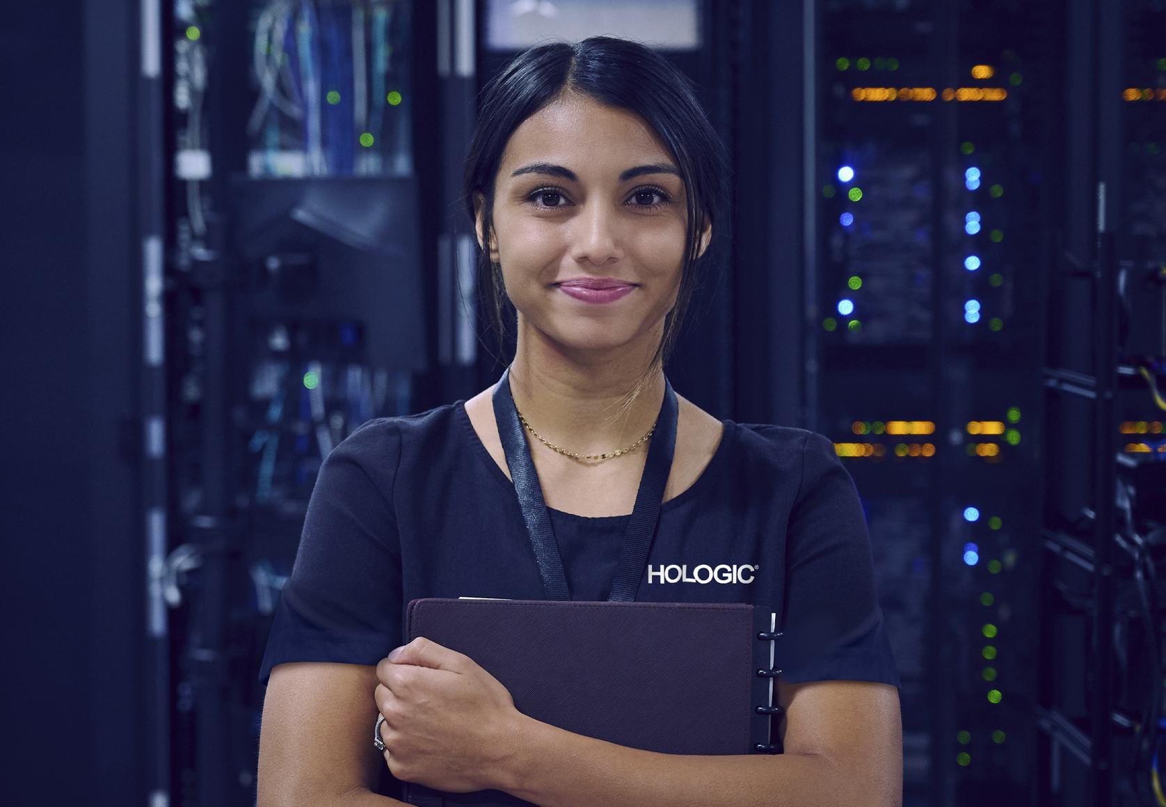 an image of a woman holding folder